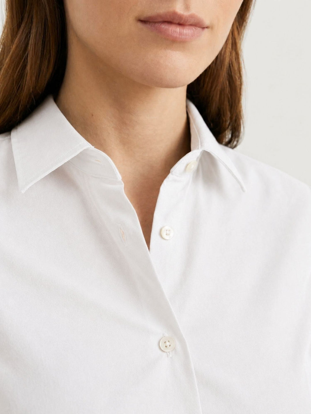 Camicia con bottoni madreperla in cotone bianca RUBINO BIANCO ANDREA MORANDO 