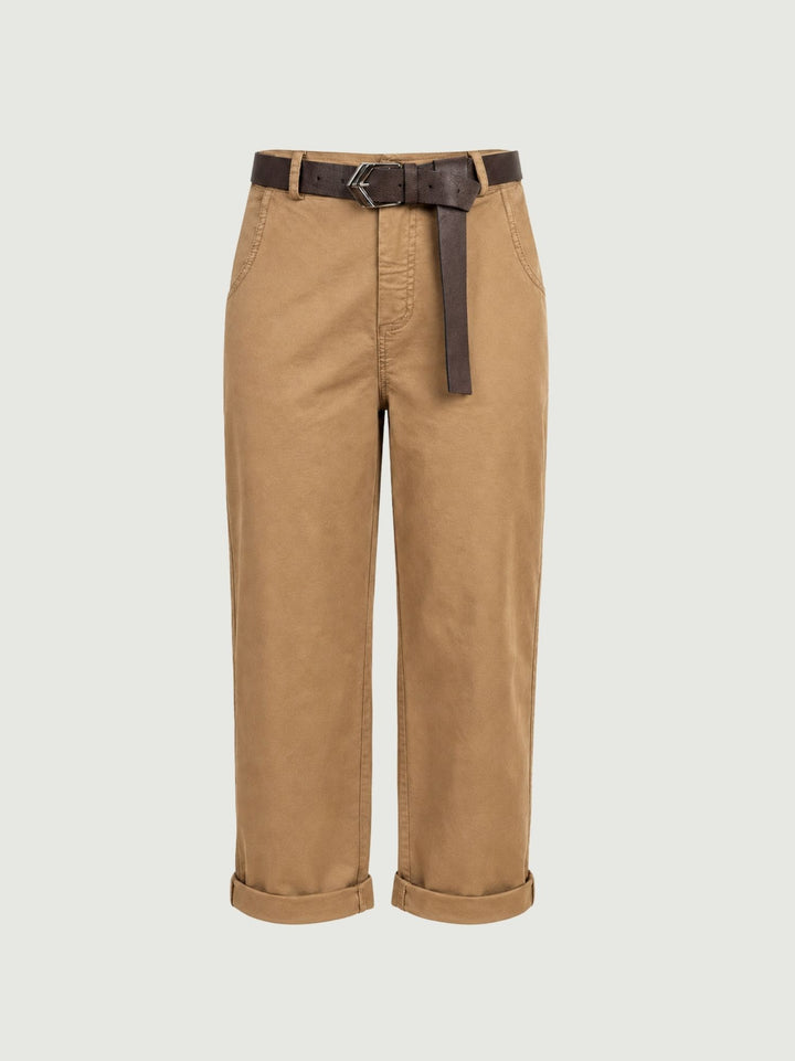 Pantalone barrel in cotone caramello 3013 CAMMELLO ANDREA MORANDO 