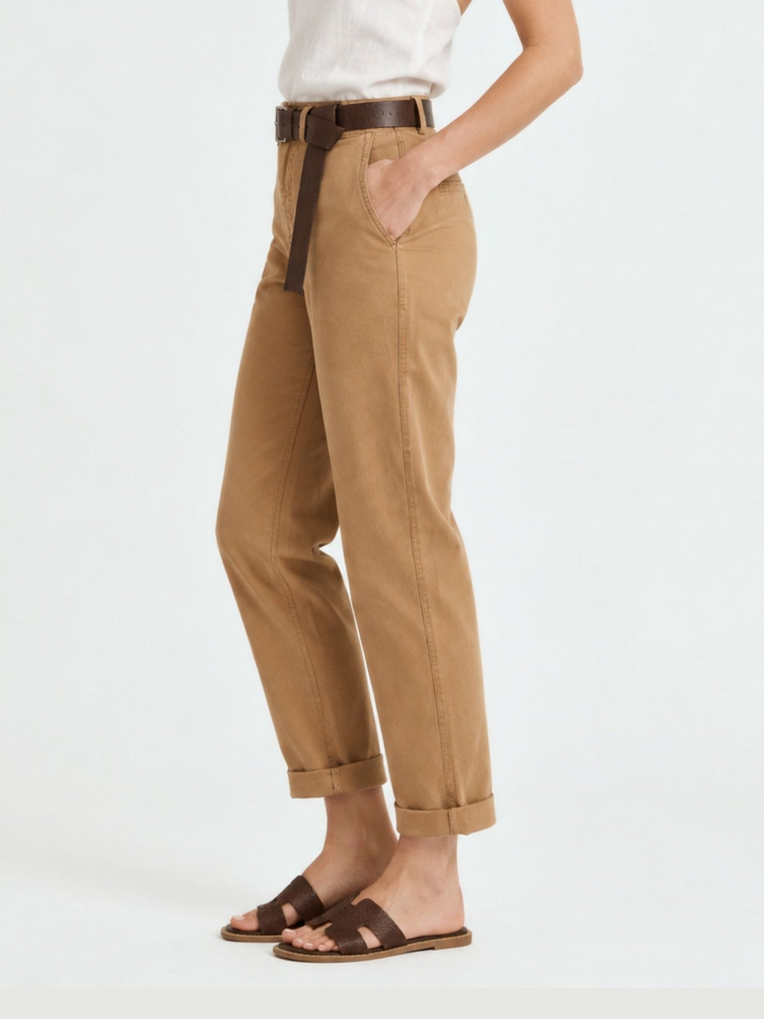 Pantalone barrel in cotone caramello 3013 CAMMELLO ANDREA MORANDO 