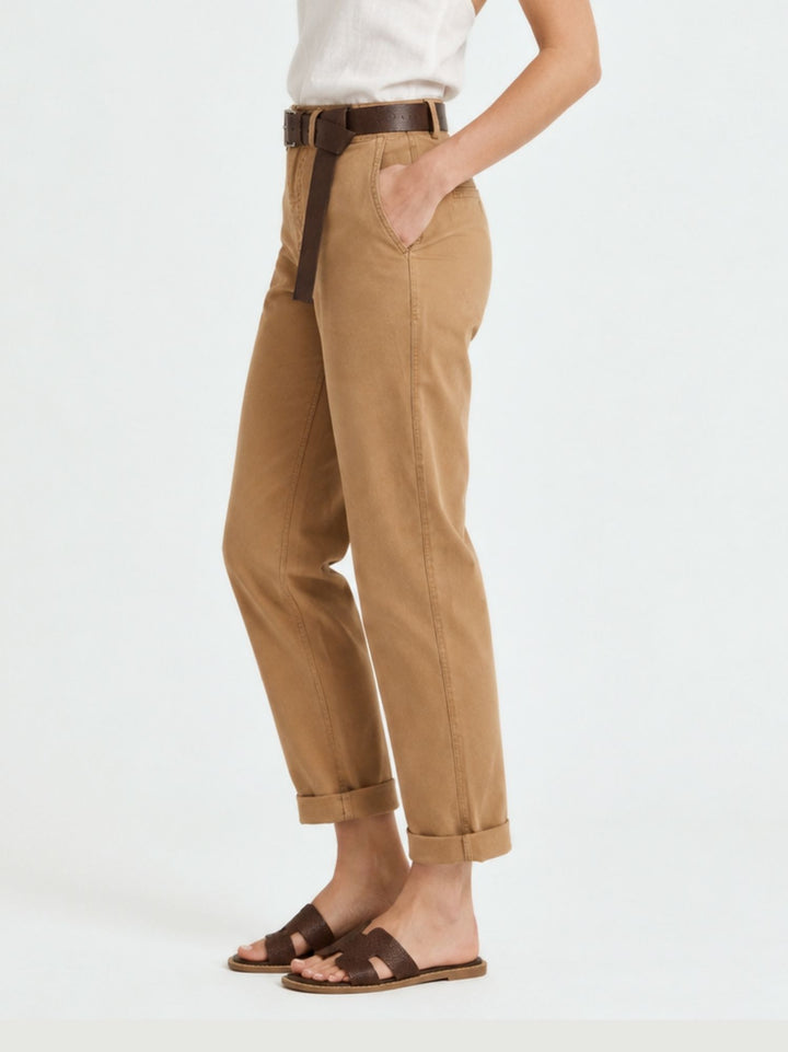 Pantalone barrel in cotone caramello 3013 CAMMELLO ANDREA MORANDO 