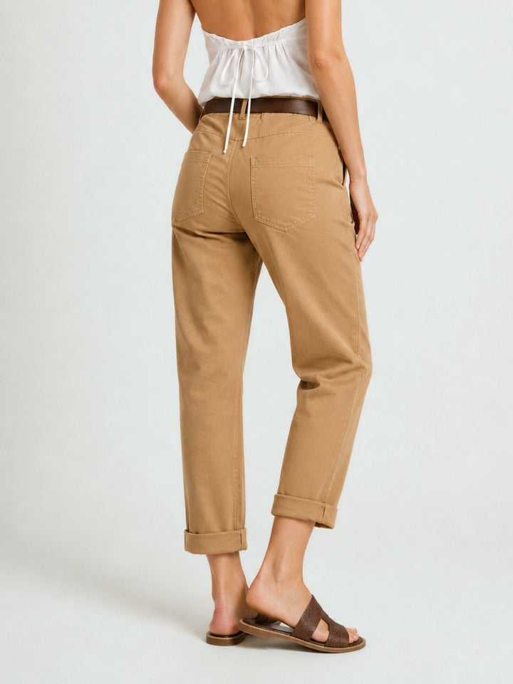 Pantalone barrel in cotone caramello 3013 CAMMELLO ANDREA MORANDO 