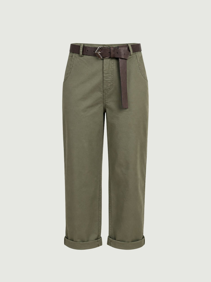 Pantalone barrel in cotone verde militare 3013 MILITARE ANDREA MORANDO 