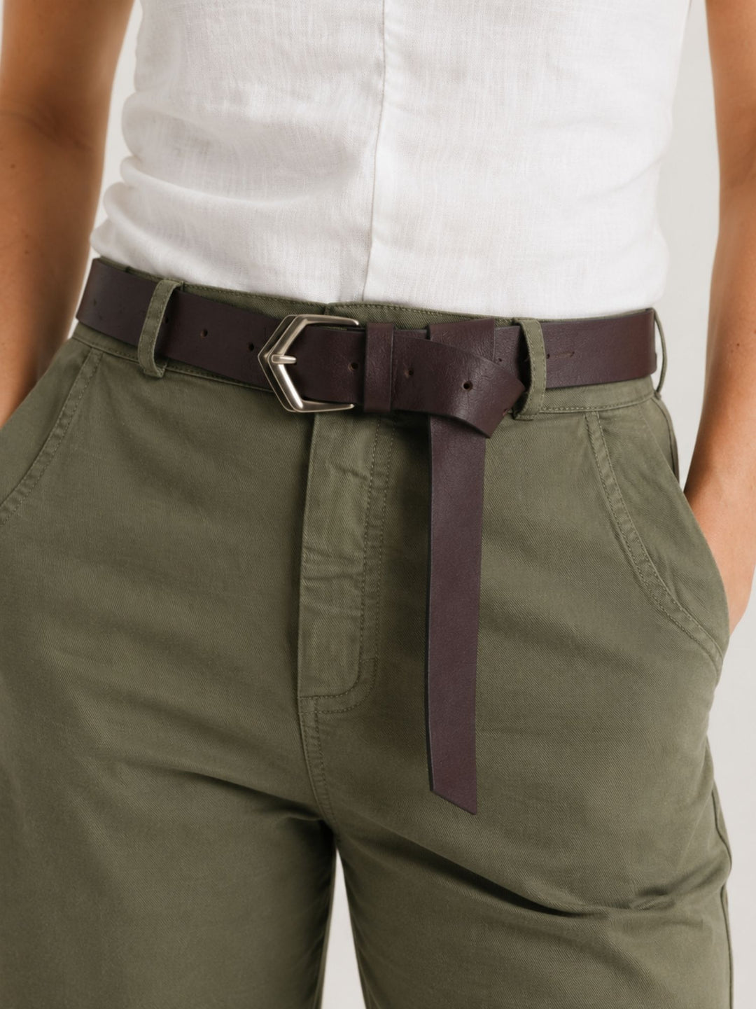 Pantalone barrel in cotone verde militare 3013 MILITARE ANDREA MORANDO 