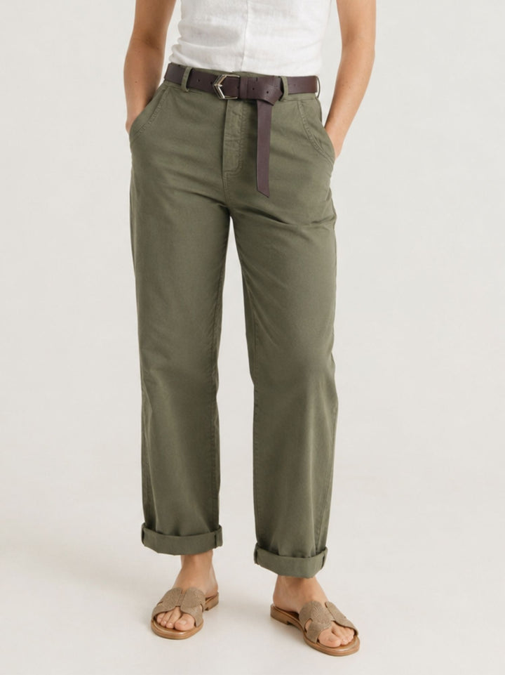 Pantalone barrel in cotone verde militare 3013 MILITARE ANDREA MORANDO 