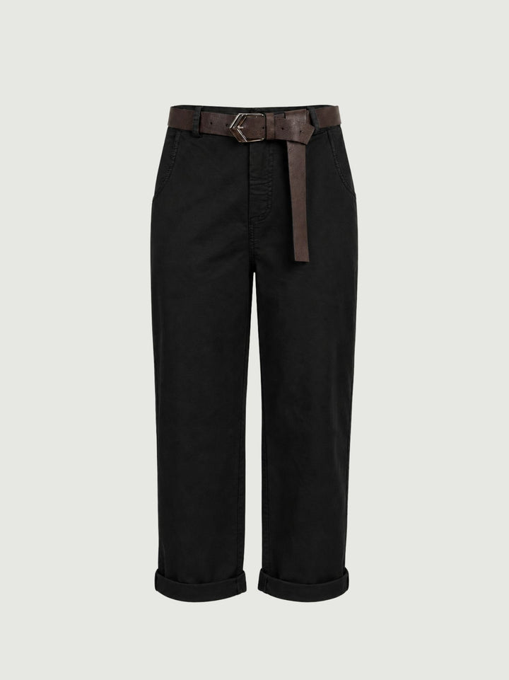 Pantalone barrel in cotone nero 3013 NERO ANDREA MORANDO 