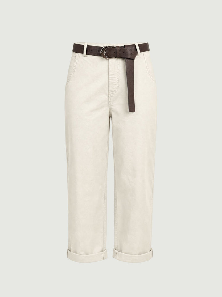 Pantalone barrel in cotone bianco 3013 PANNA ANDREA MORANDO 