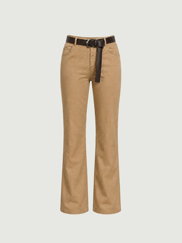 Pantalone a zampa in cotone caramello 5048 CAMMELLO ANDREA MORANDO 