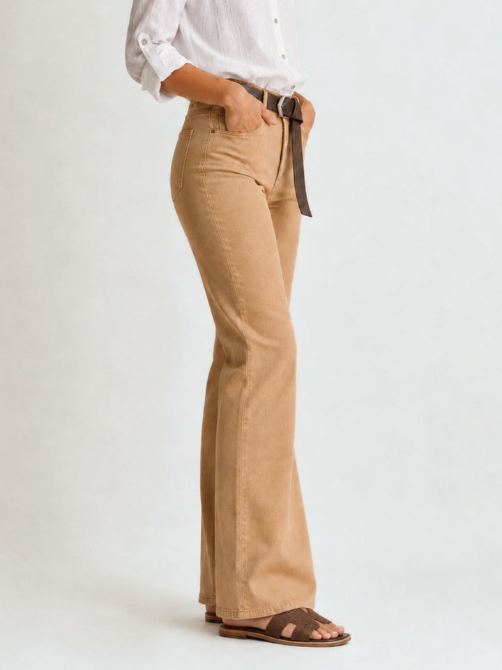 Pantalone a zampa in cotone caramello 5048 CAMMELLO ANDREA MORANDO 