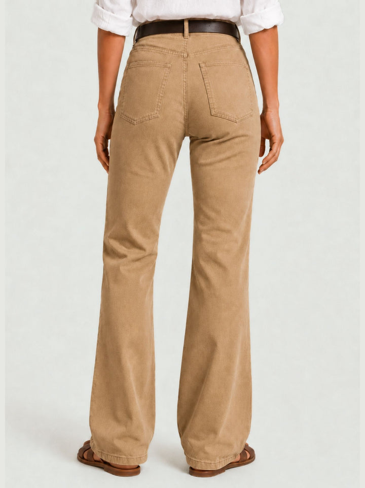 Pantalone a zampa in cotone caramello 5048 CAMMELLO ANDREA MORANDO 