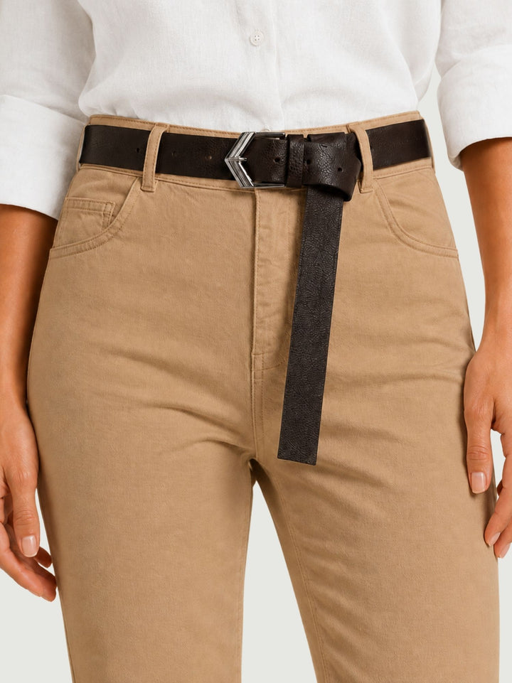 Pantalone a zampa in cotone caramello 5048 CAMMELLO ANDREA MORANDO 