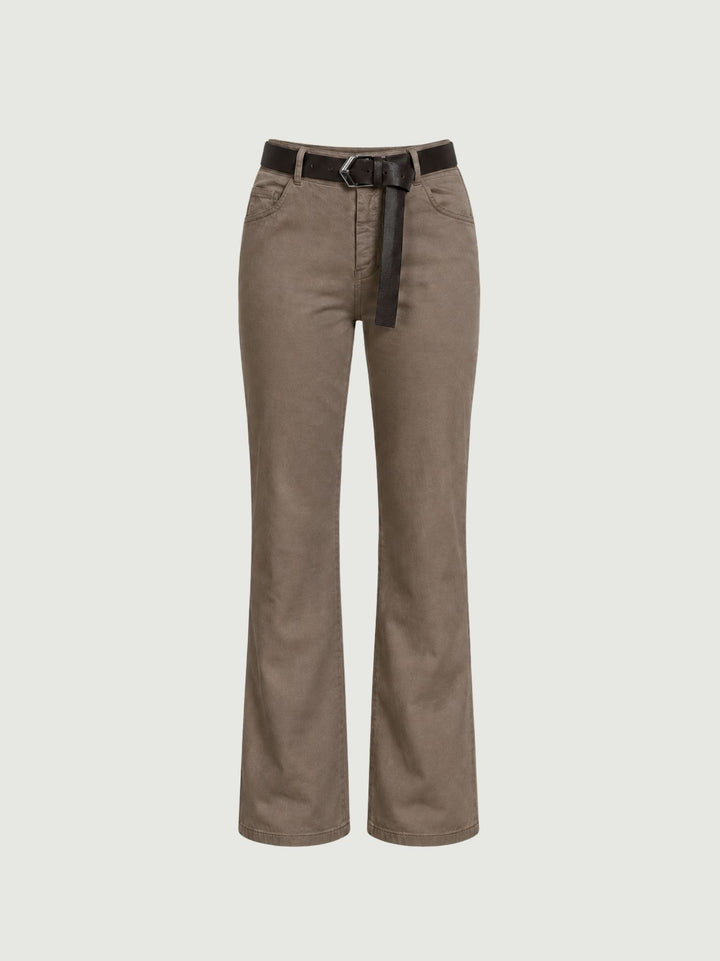 Pantalone a zampa in cotone cacao 5048 MORO ANDREA MORANDO 