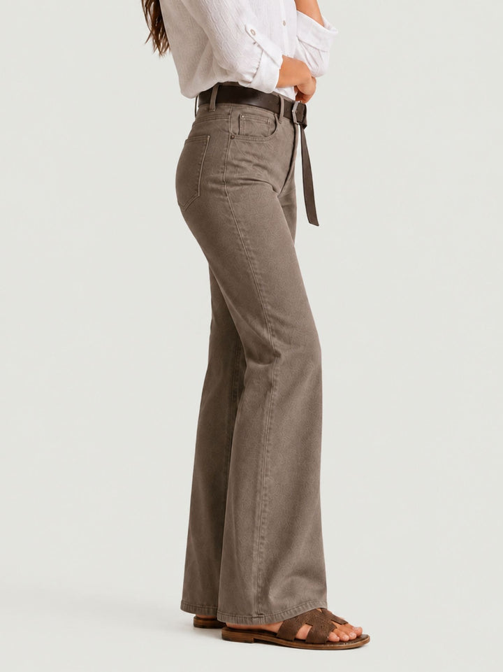 Pantalone a zampa in cotone cacao 5048 MORO ANDREA MORANDO 