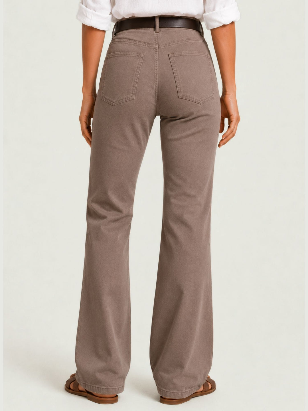 Pantalone a zampa in cotone cacao 5048 MORO ANDREA MORANDO 
