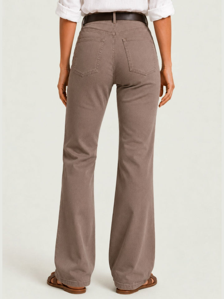 Pantalone a zampa in cotone cacao 5048 MORO ANDREA MORANDO 