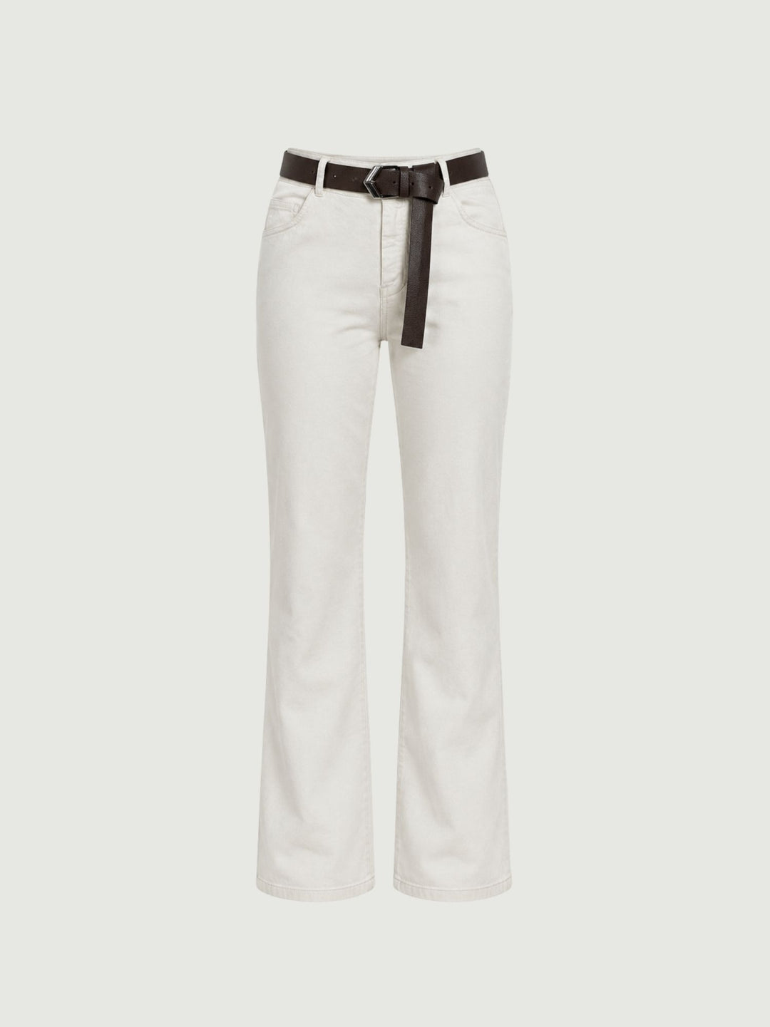 Pantalone a zampa in cotone panna 5048 PANNA ANDREA MORANDO 