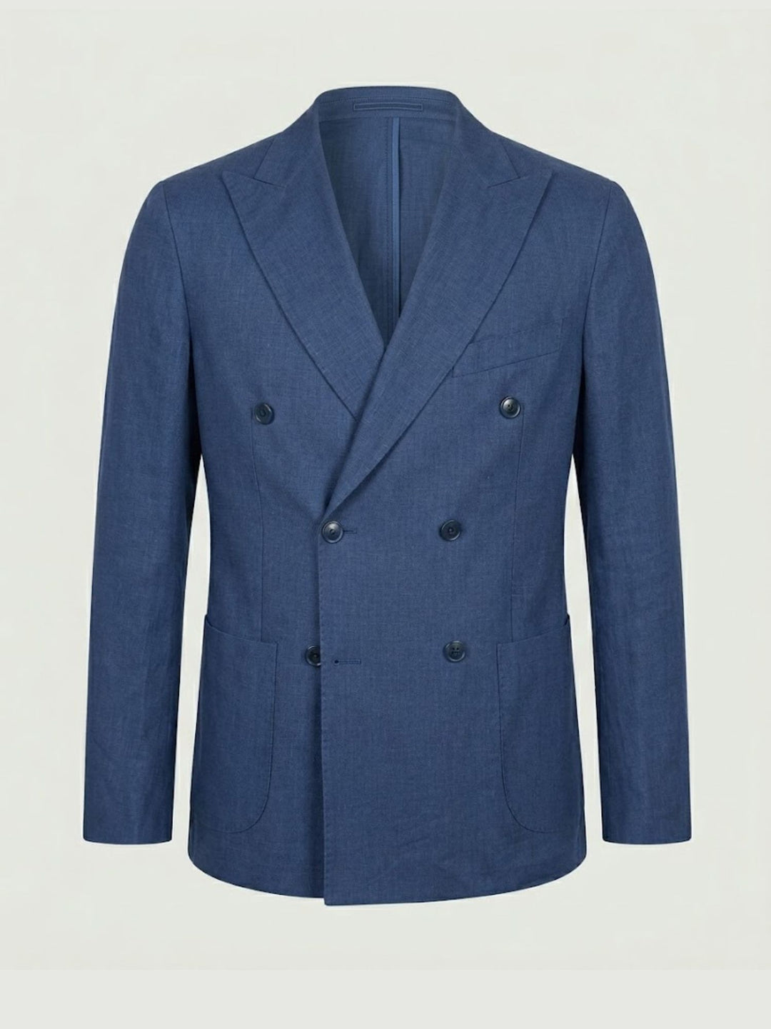 Blazer doppiopetto in misto lino navy MAPPAMONDO BLU ANDREA MORANDO 