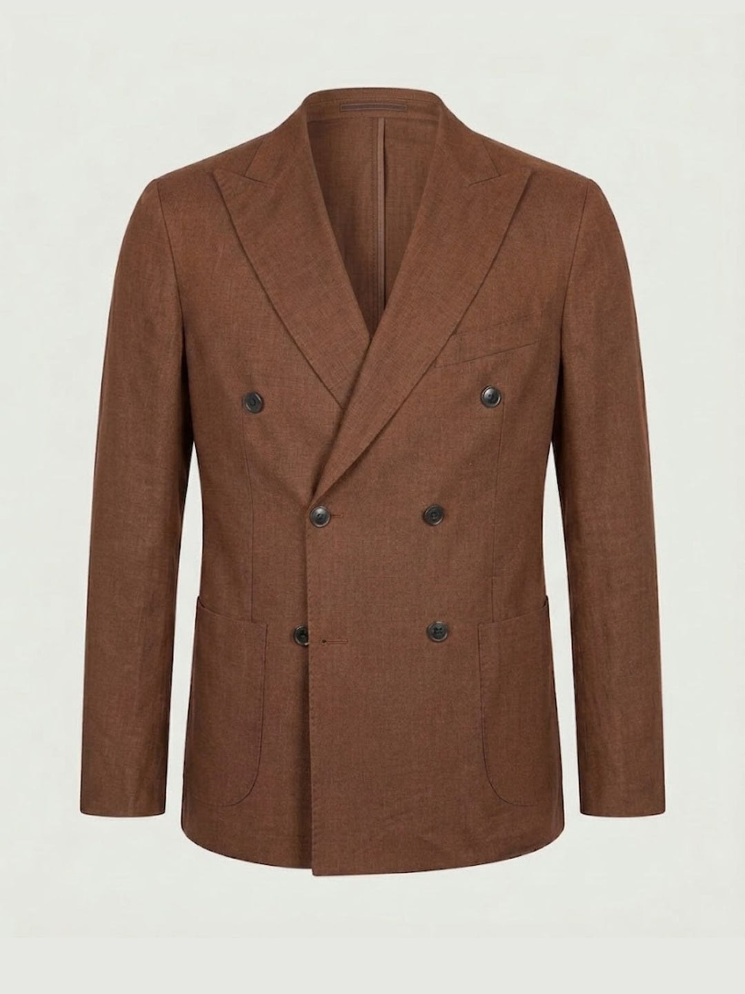 Blazer doppiopetto in misto lino tabacco MAPPAMONDO MORO ANDREA MORANDO 
