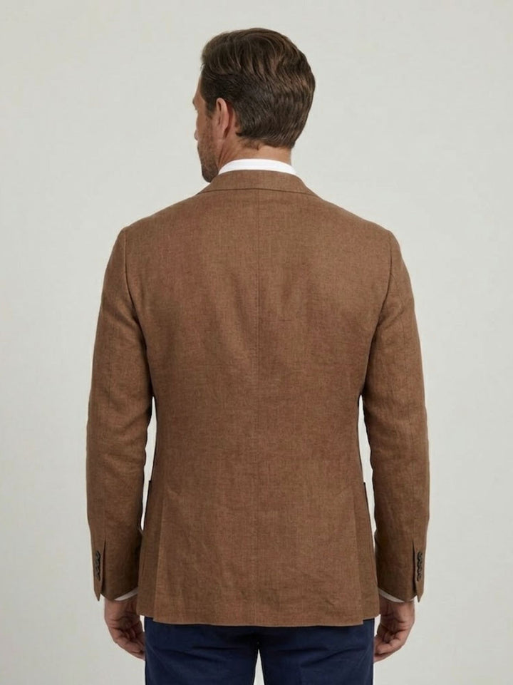 Blazer doppiopetto in misto lino tabacco MAPPAMONDO MORO ANDREA MORANDO 