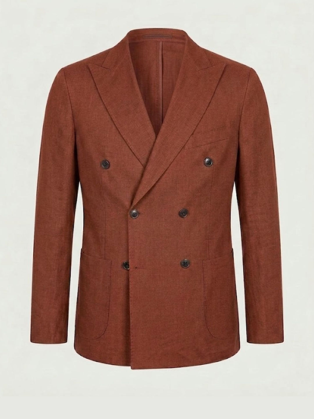 Blazer doppiopetto in misto lino color ruggine MAPPAMONDO RUGGINE ANDREA MORANDO 