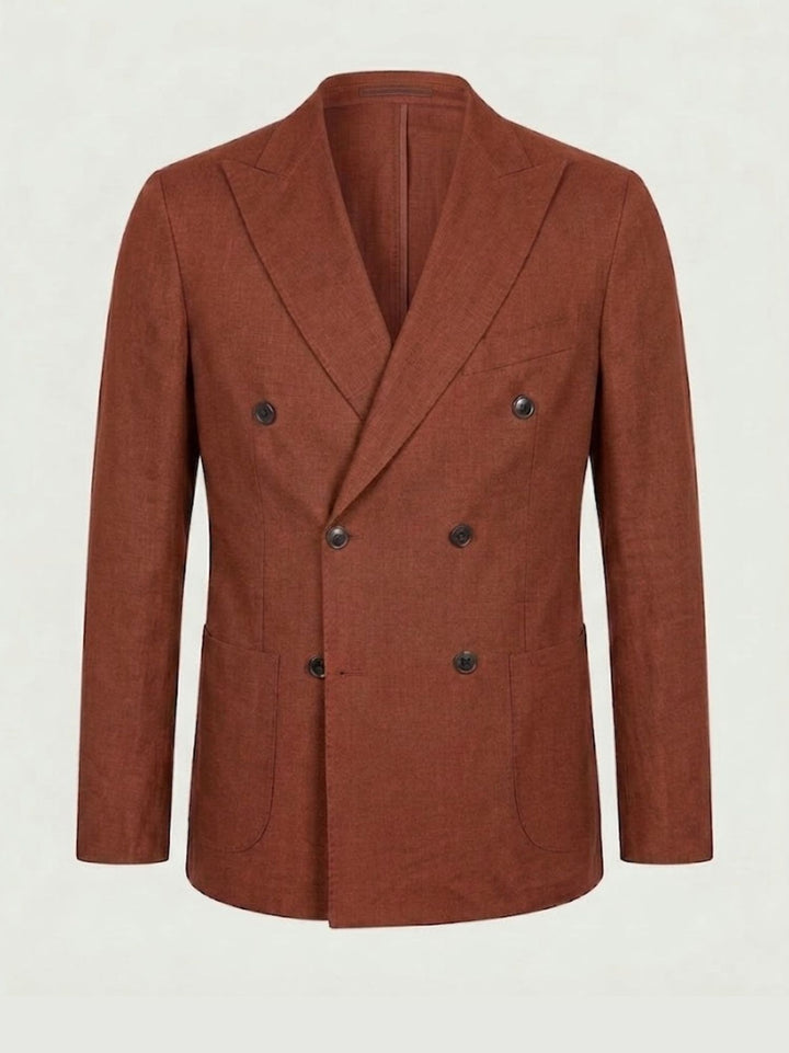 Blazer doppiopetto in misto lino color ruggine MAPPAMONDO RUGGINE ANDREA MORANDO 