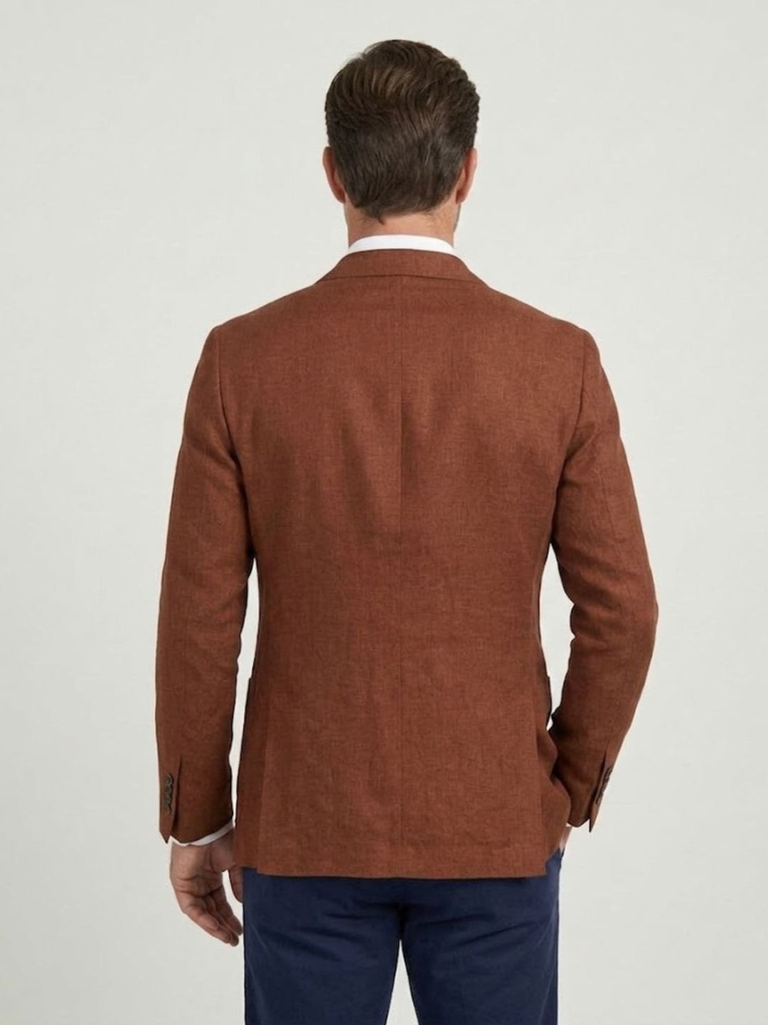 Blazer doppiopetto in misto lino color ruggine MAPPAMONDO RUGGINE ANDREA MORANDO 