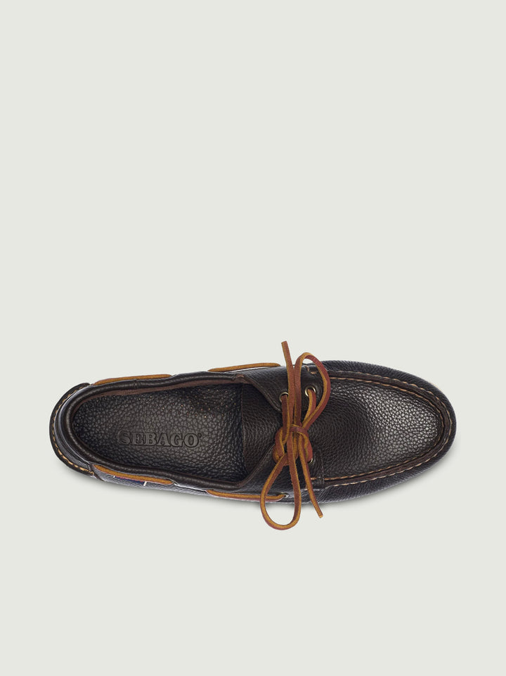 Mocassino Docksides Portland in pelle martellata marrone scuro 73118WW 901 SEBAGO 
