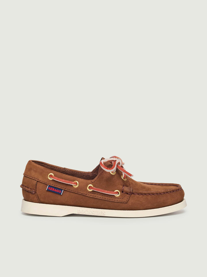 Mocassino Docksides Portland in nabuck marrone 74121SW ACO SEBAGO 