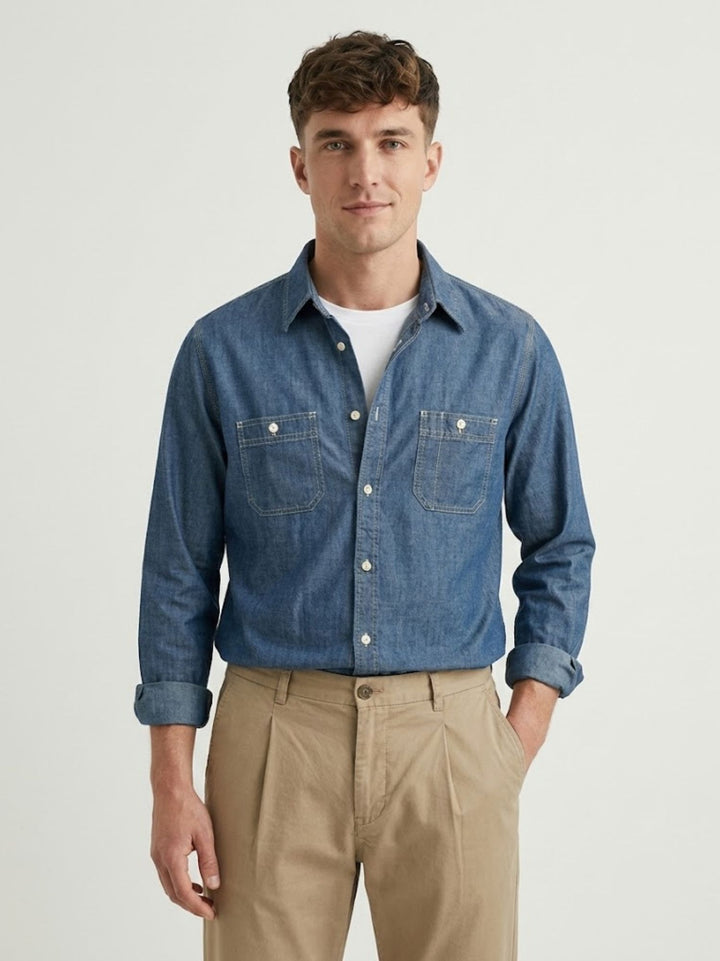 Camicia Sheetband chambray blu indigo 781413W 732 SEBAGO 