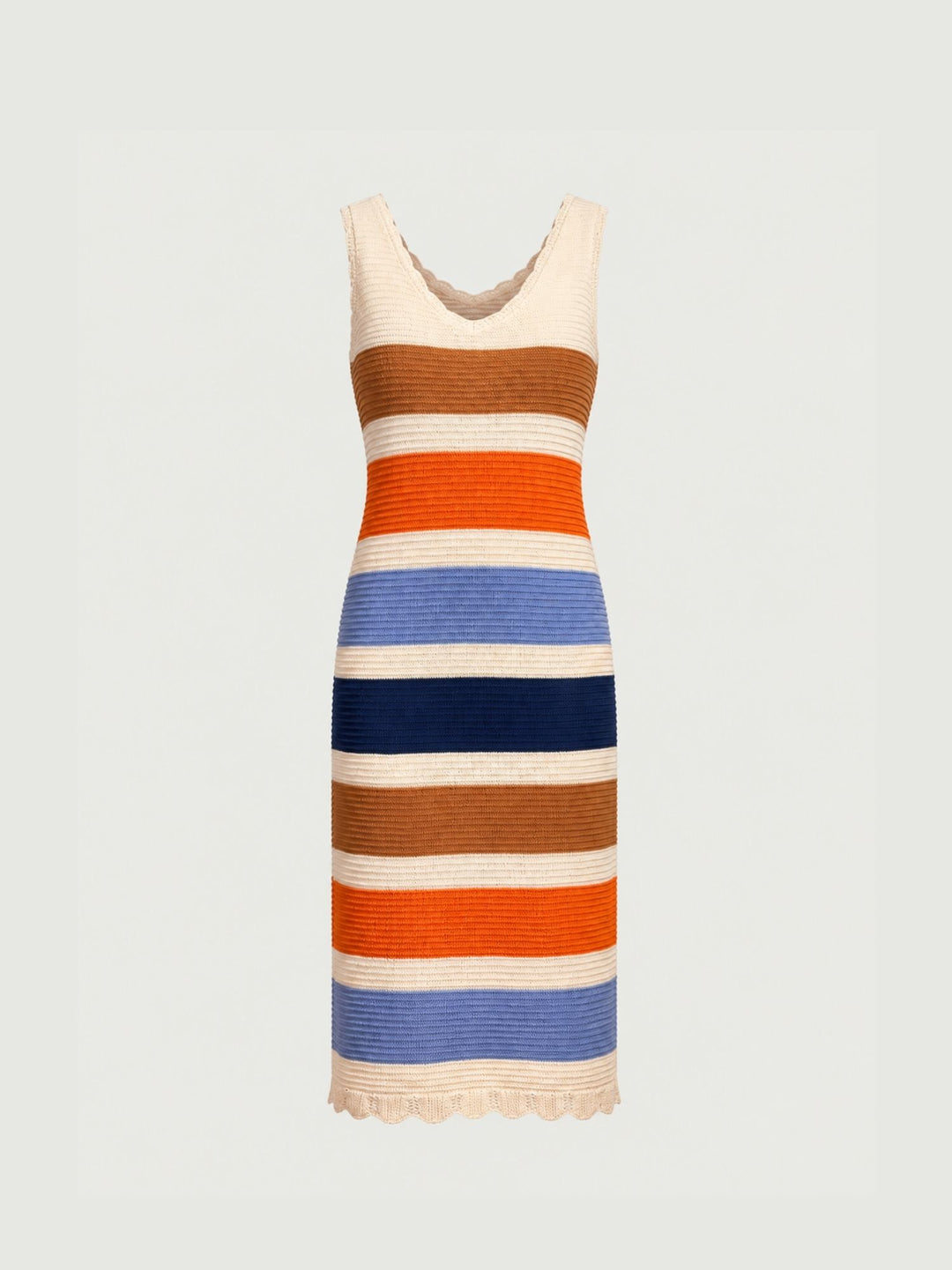 Abito midi in maglia a righe multicolor KITE733 02 ANDREA MORANDO 