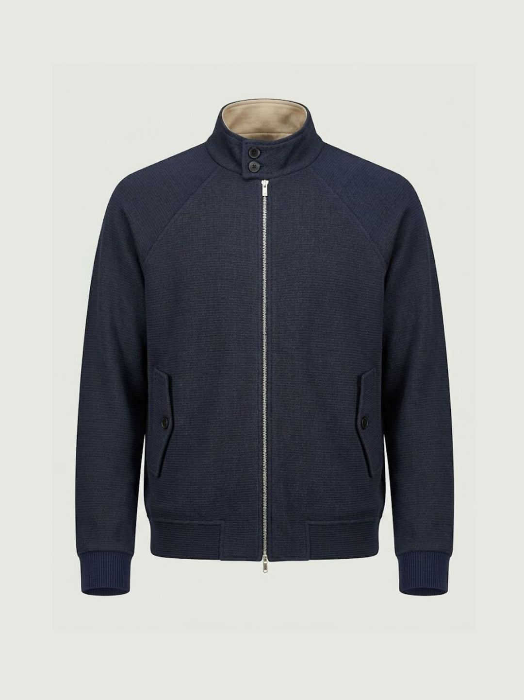 Bomber in maglia con collo a listino navy G0004PL0121M 7000 ANDREA MORANDO 