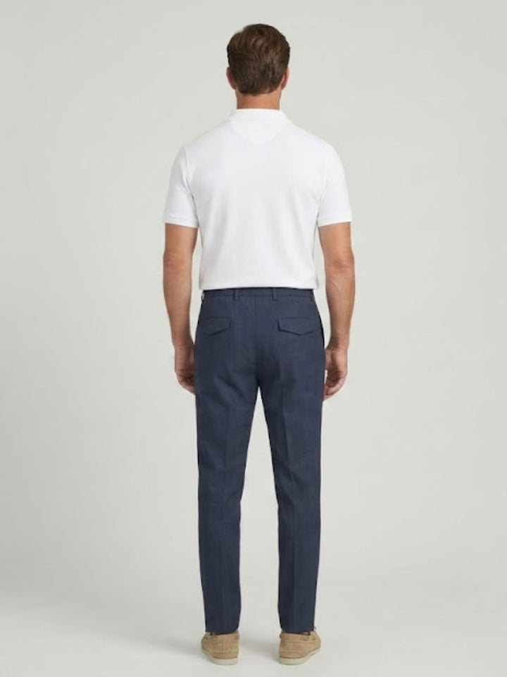 Pantalone chino con coulisse navy PL0204M 7003 ANDREA MORANDO 