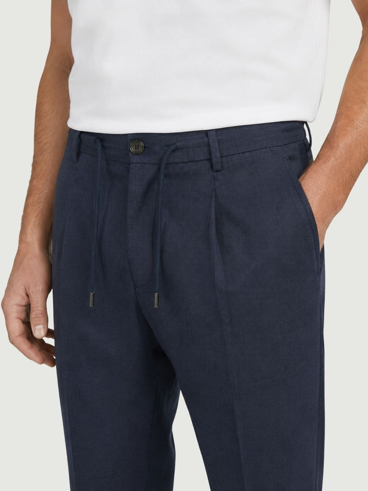 Pantalone chino con coulisse navy PL0204M 7003 ANDREA MORANDO 