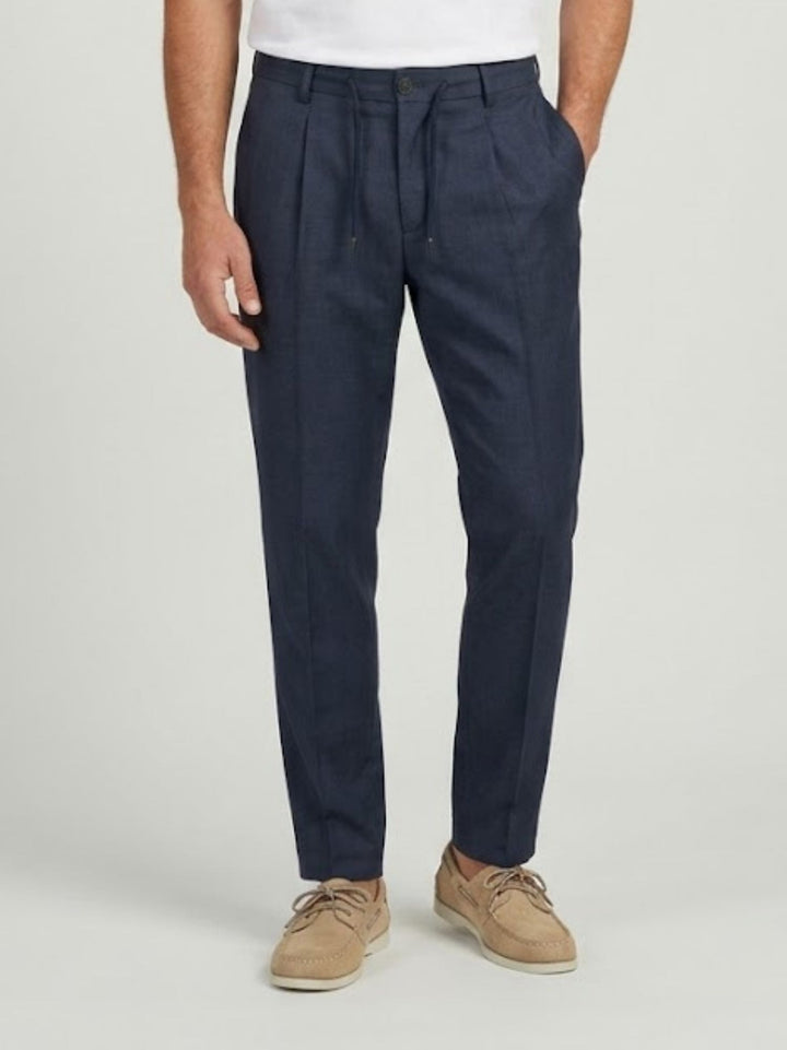 Pantalone chino con coulisse navy PL0204M 7003 ANDREA MORANDO 