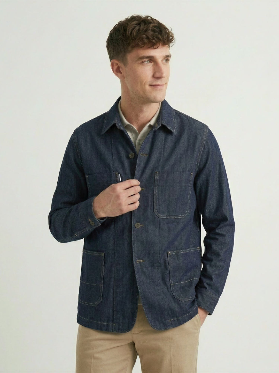 Work jacket in denim lavaggio scuro JACKET019 B0 UNIFORM 