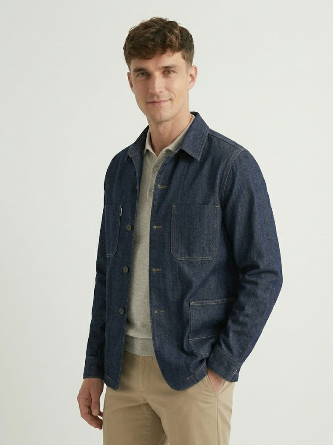 Work jacket in denim lavaggio scuro JACKET019 B0 UNIFORM 