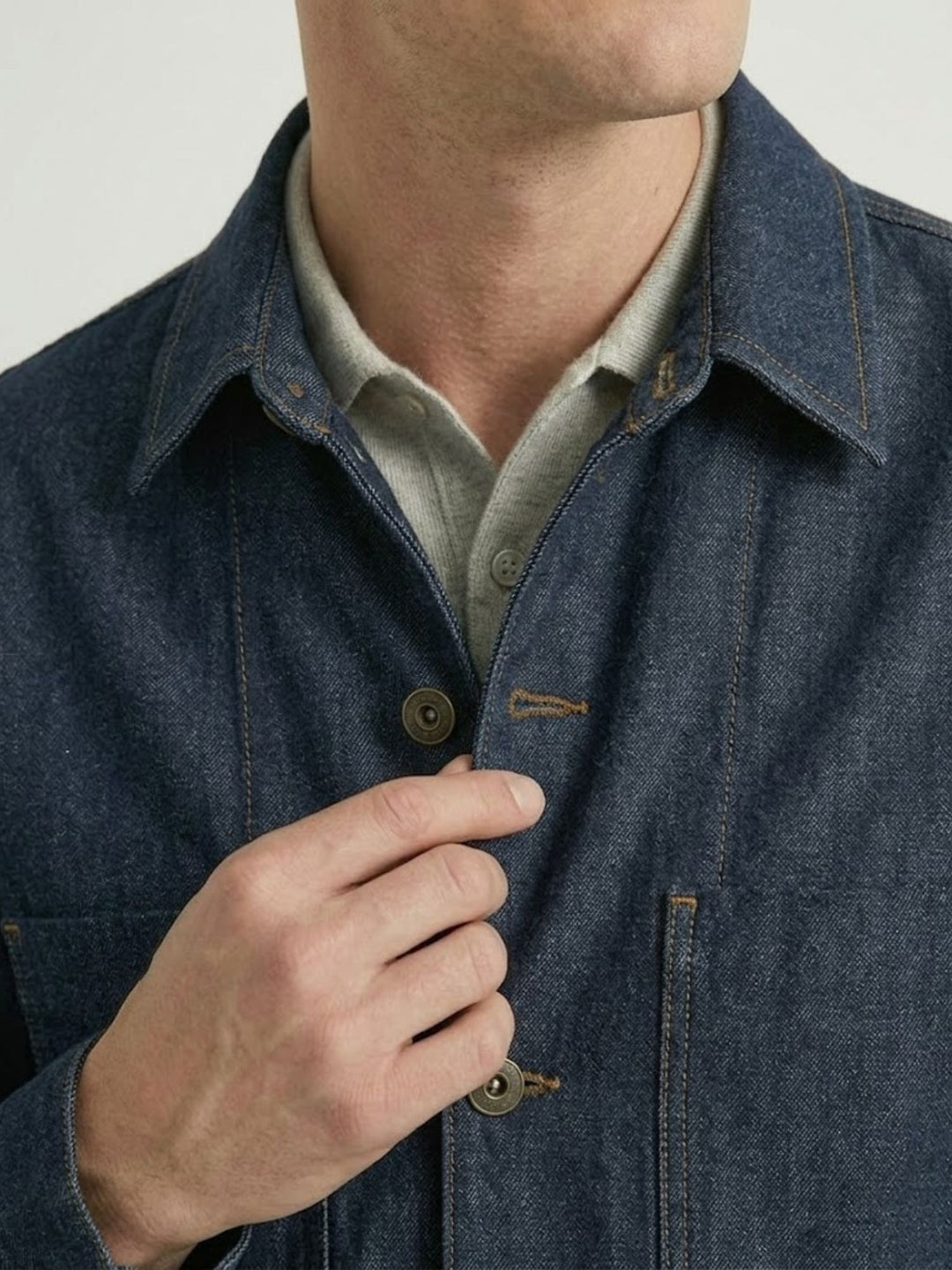Work jacket in denim lavaggio scuro JACKET019 B0 UNIFORM 