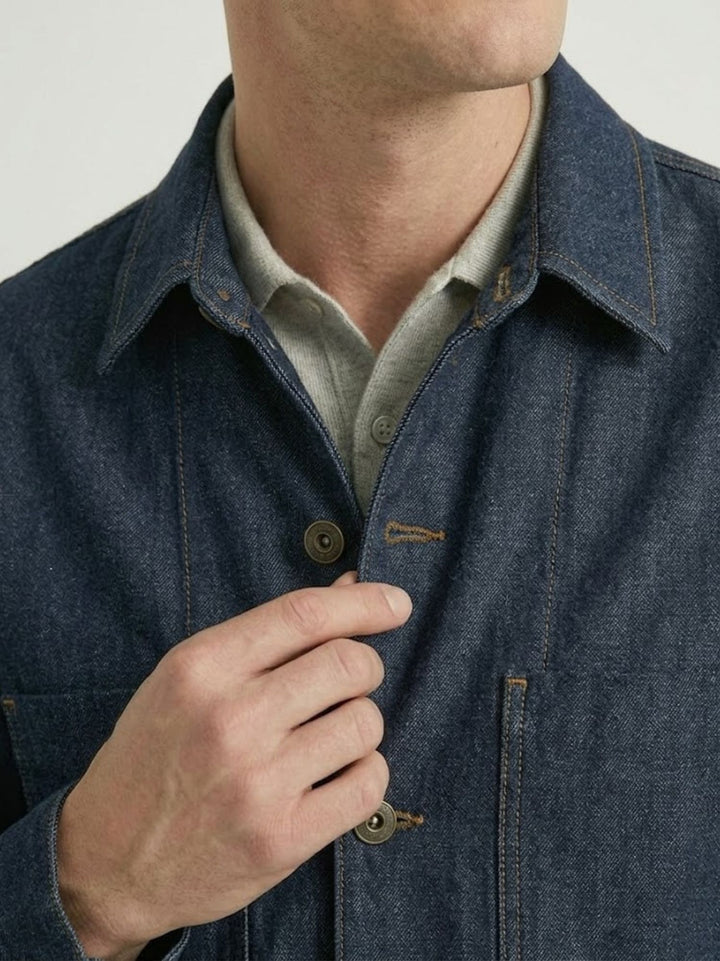 Work jacket in denim lavaggio scuro JACKET019 B0 UNIFORM 