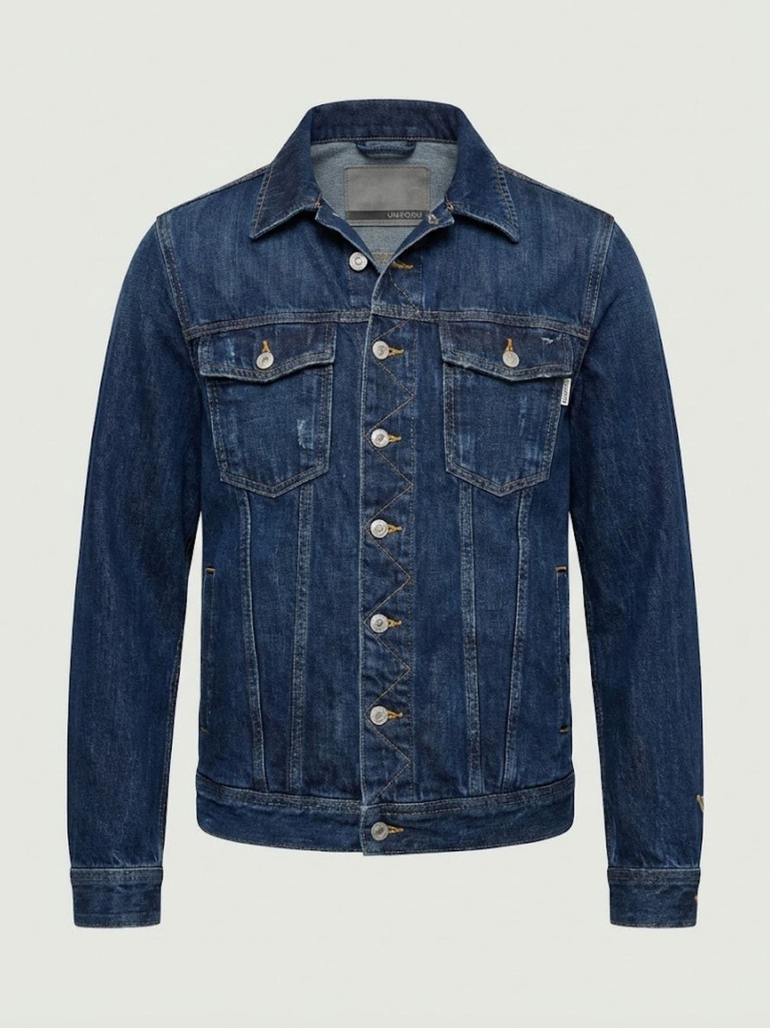 Giacca trucker in denim lavaggio blu scuro MAN JACKET023 B2 UNIFORM 