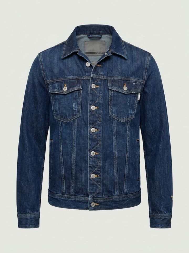 Giacca trucker in denim lavaggio blu scuro MAN JACKET023 B2 UNIFORM 