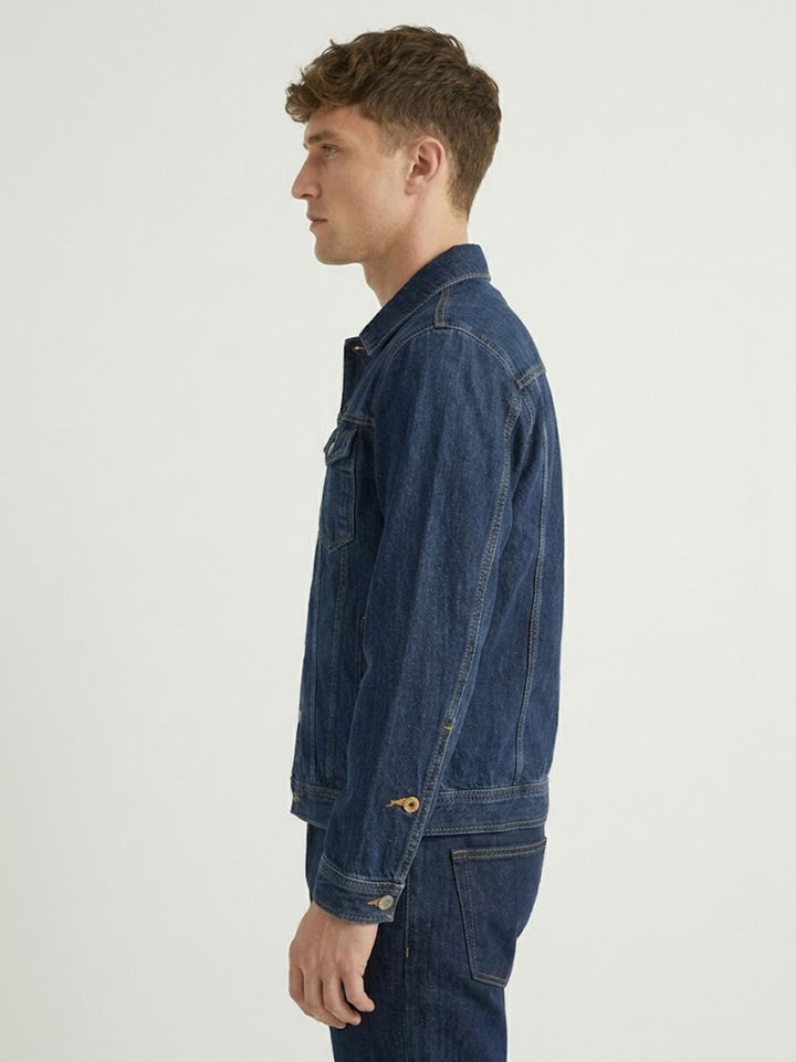 Giacca trucker in denim lavaggio blu scuro MAN JACKET023 B2 UNIFORM 