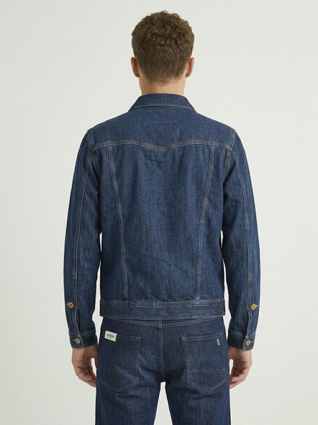 Giacca trucker in denim lavaggio blu scuro MAN JACKET023 B2 UNIFORM 