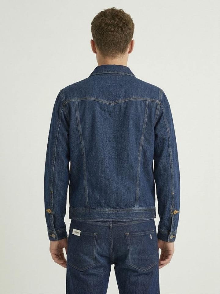 Giacca trucker in denim lavaggio blu scuro MAN JACKET023 B2 UNIFORM 