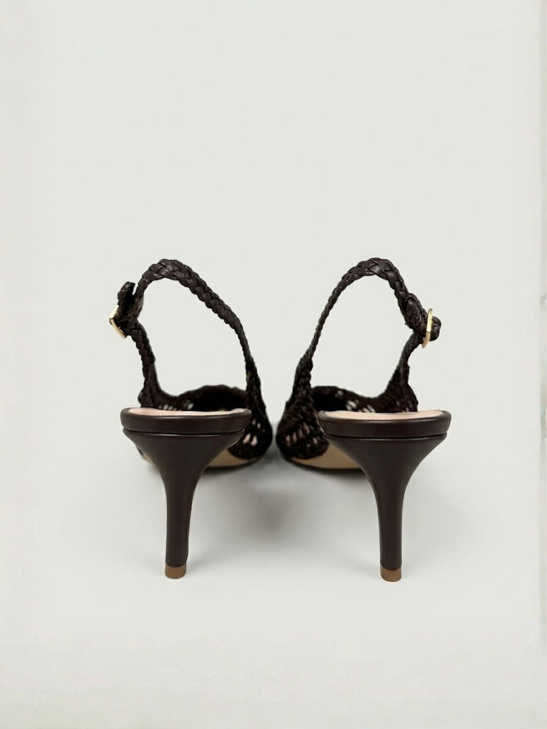 Décolleté slingback intrecciata in pelle testa di moro D107 MOCCA ANDREA MORANDO 