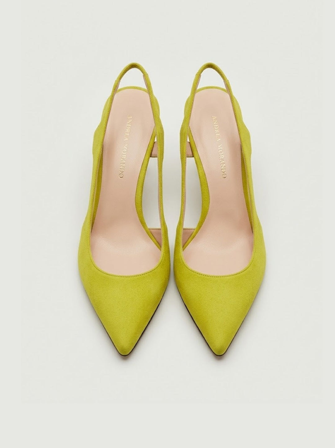 Décolleté slingback in pelle scamosciata lime S260 LIME ANDREA MORANDO 