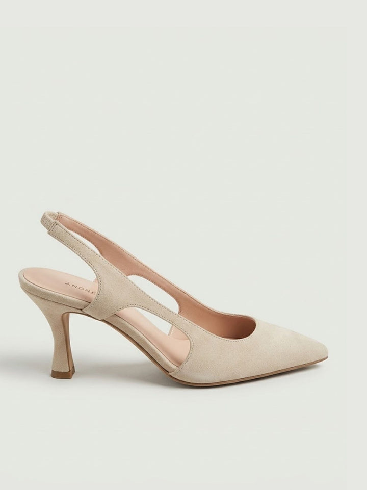 Décolleté slingback in pelle scamosciata beige S260 PEACH ANDREA MORANDO 