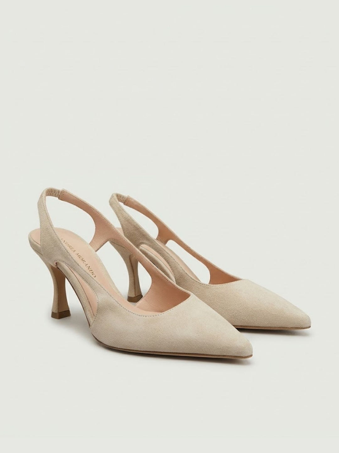Décolleté slingback in pelle scamosciata beige S260 PEACH ANDREA MORANDO 