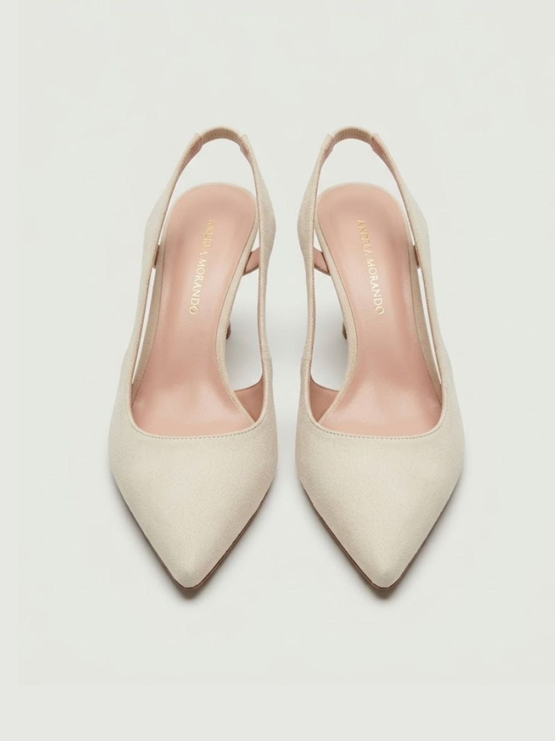 Décolleté slingback in pelle scamosciata beige S260 PEACH ANDREA MORANDO 