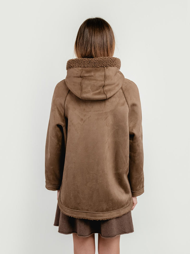 ECOMONTONE REVERSIBILE CON ZIP CIOCCOLATO
