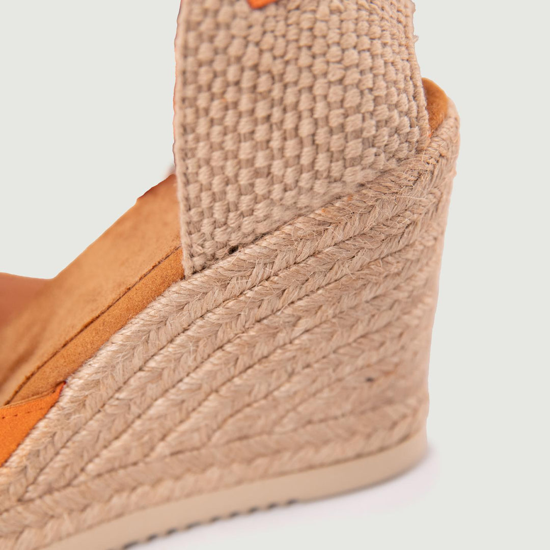 ESPADRILLAS SCAMOSCIATA ARANCIO CON LACCI