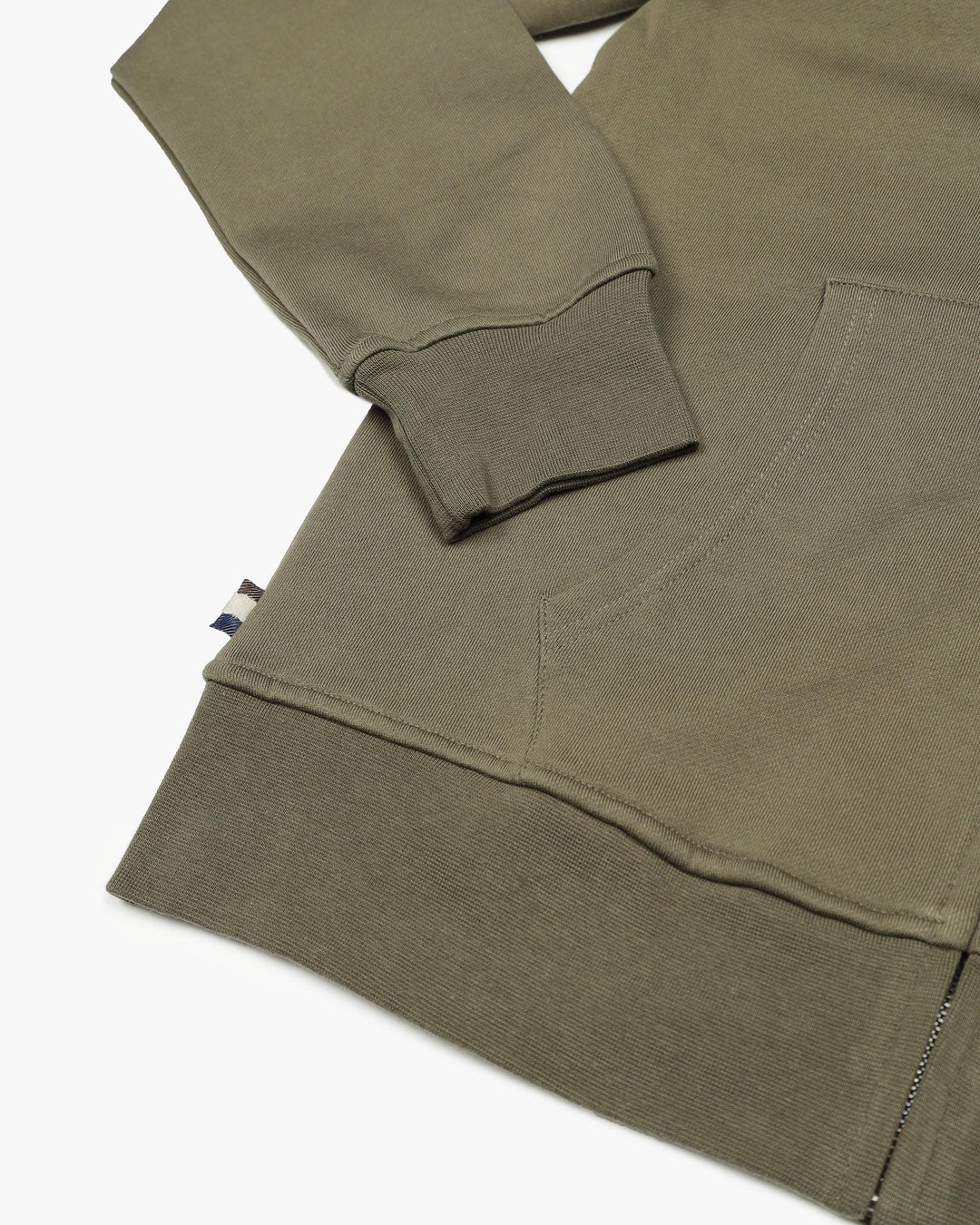 FELPA IN COTONE VERDE MILITARE CON CAPPUCCIO